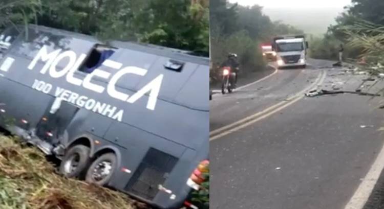VÍDEO: Acidente entre ambulância e ônibus da banda Moleca 100 Vergonha deixa um morto na BR-316, no Piauí