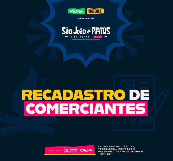 Prefeitura de Patos alerta comerciantes para o prazo final de recadastramento para o São João 2025
