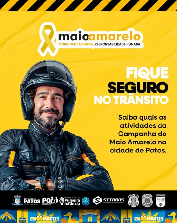 STTRANS lança programação da campanha Maio Amarelo 2025. Confira.