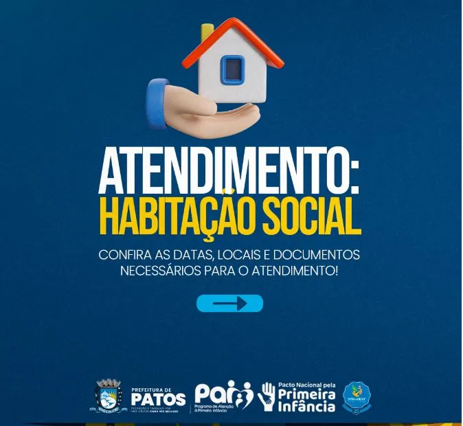 Cadastro habitacional: confira datas e locais de atendimento nos CRAS de Patos