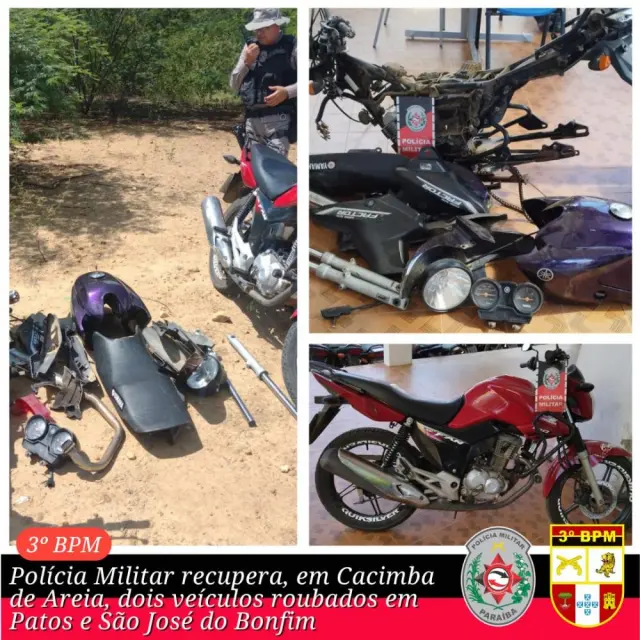PM recupera, em Cacimba de Areia, dois veículos roubados em Patos e São José do Bonfim