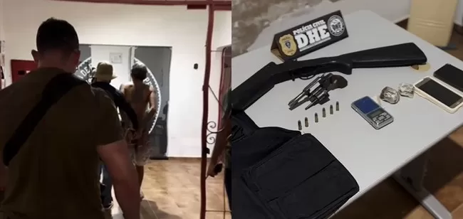 Polícia Civil prende homem com armas e drogas em residência em Patos