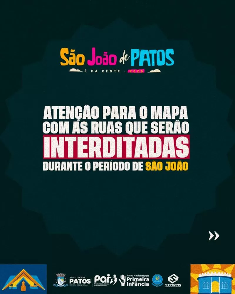 STTRANS divulga mapa de bloqueios e logística de mobilidade para o São João de Patos 2025