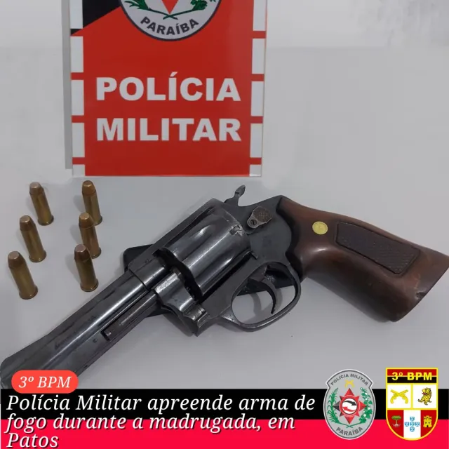 Polícia Militar apreende arma de fogo na cidade de Patos