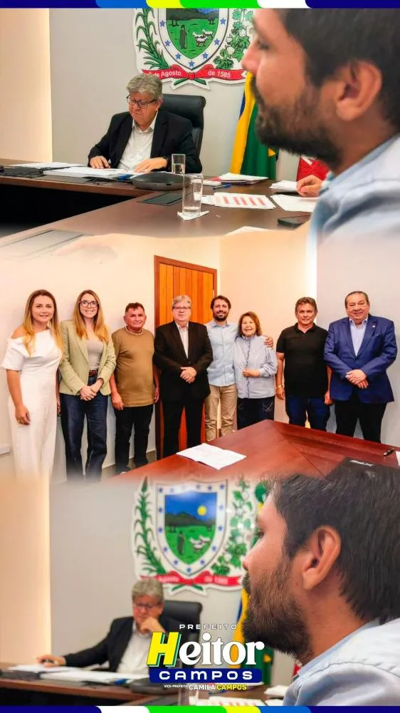 Em audiência com o governador João Azevedo, prefeito Heitor Campos e comitiva de Cacimba de Areia levam demandas e solicitações para melhorais no município