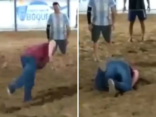 Vídeo: Prefeito de Boqueirão viraliza ao cair de cara no chão em partida de vôlei