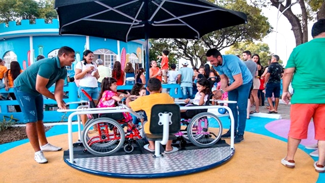 No Dia do Brincar, Prefeitura de Patos entrega 1º parque infantil inclusivo e reforma da Praça Getúlio Vargas - veja 