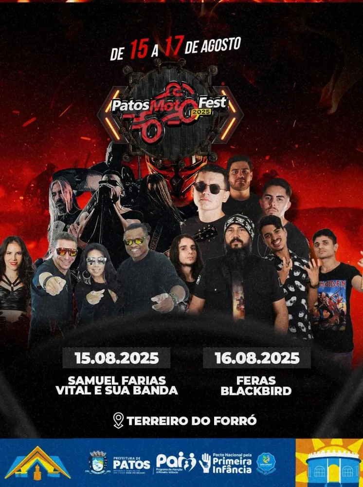 Patos Moto Fest 2025 promete agitar a Capital do Sertão com rock, gastronomia e encontro de motociclistas