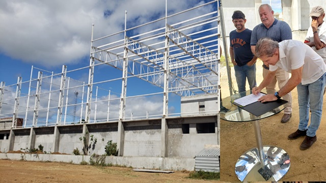 Prefeito Nabor Wanderley assina ordem de serviço para conclusão do Centro de Iniciação ao Esporte, no Bairro Monte Castelo