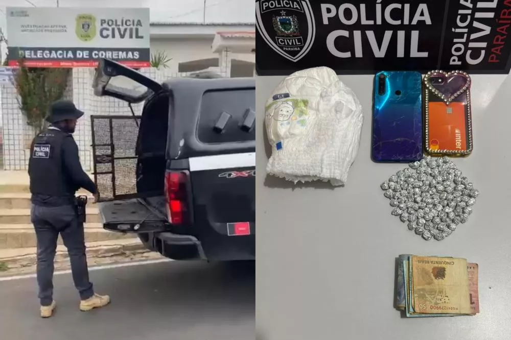 Polícia Civil prende duas mulheres por tráfico em Coremas; droga foi escondida em fralda de bebê