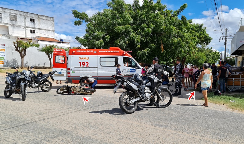 idoso é atropelado por Honda Biz, no Bairro do São Sebastião em Patos