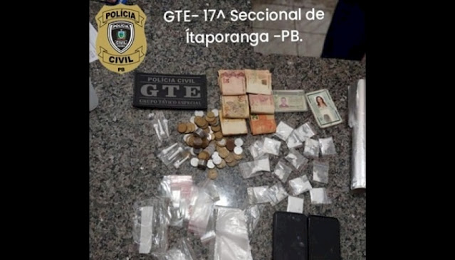 GTE prende homem com droga durante cumprimento de mandado de busca e apreensão, no Vale do Piancó