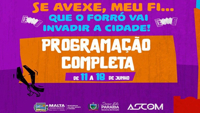 Confira a Programação completa do São João 'DANADO DE BOM 2023' DE MALTA
