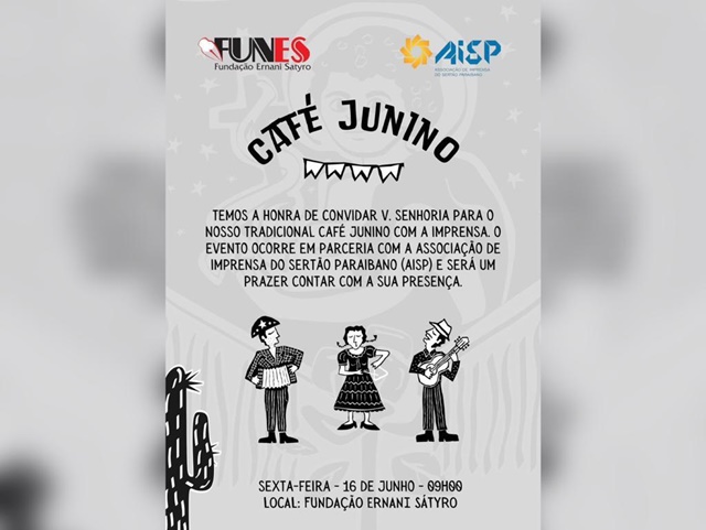 FUNES e AISP irão realizar café junino para imprensa patoense nesta sexta-feira (16) 