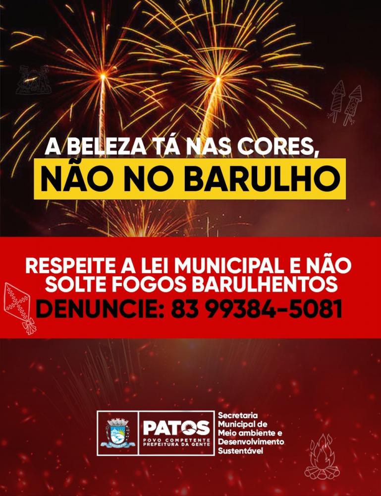 Pessoas flagradas soltando fogos barulhentos serão multadas em Patos