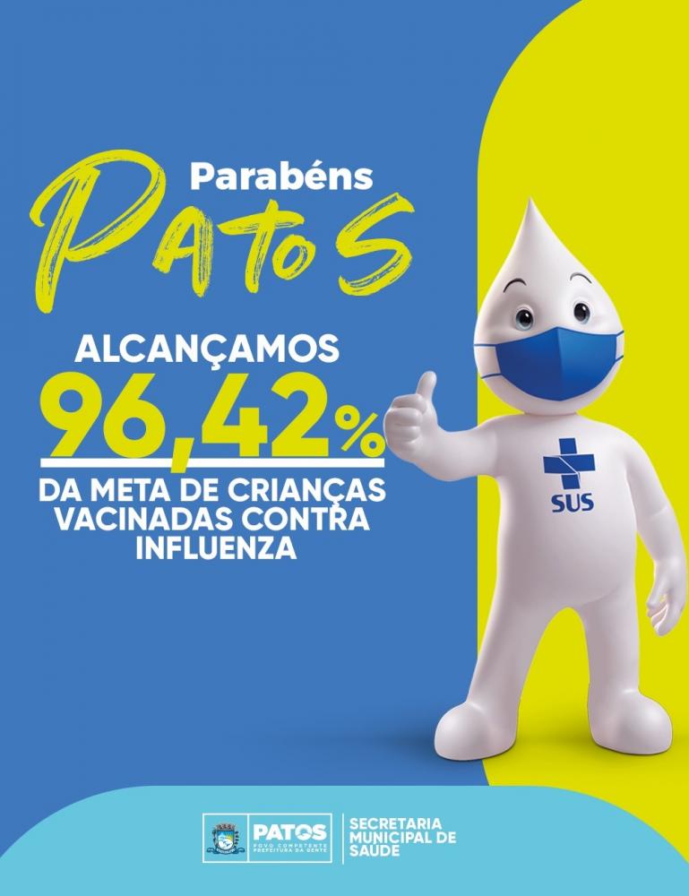 Patos bate meta da campanha de vacinação de crianças contra Influenza