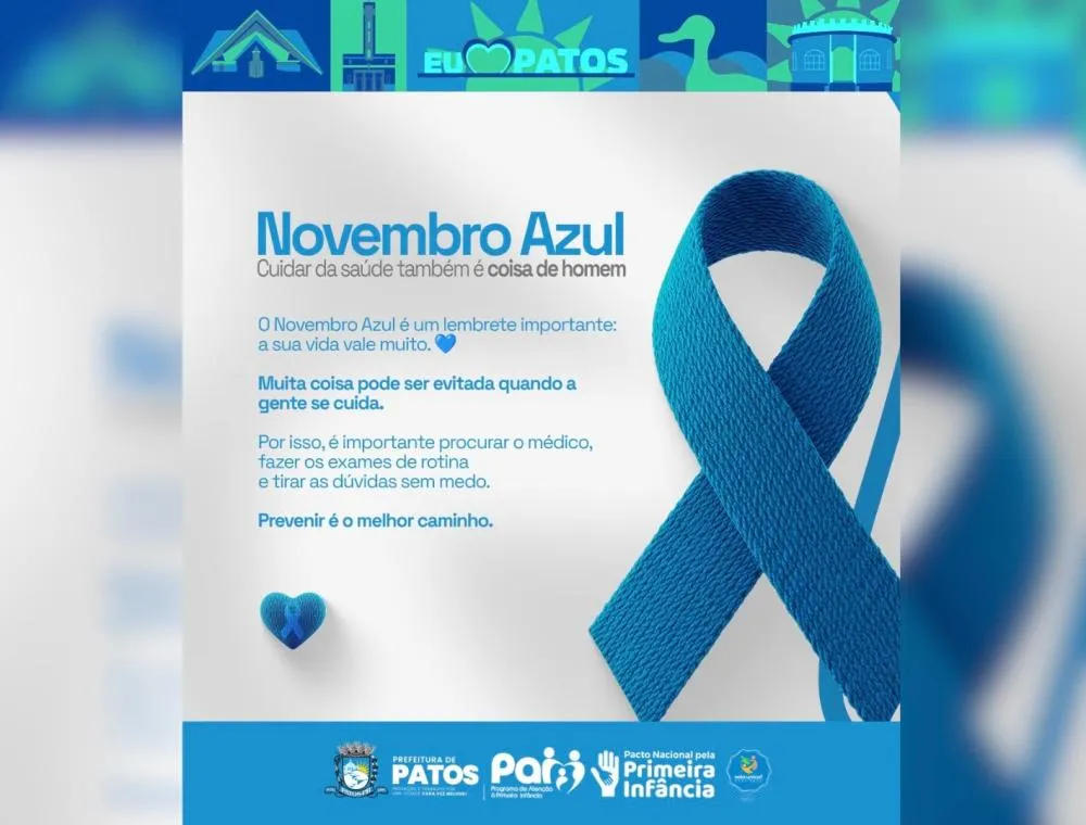Patos intensifica ações do Novembro Azul com atendimento estendido em Unidades de Saúde