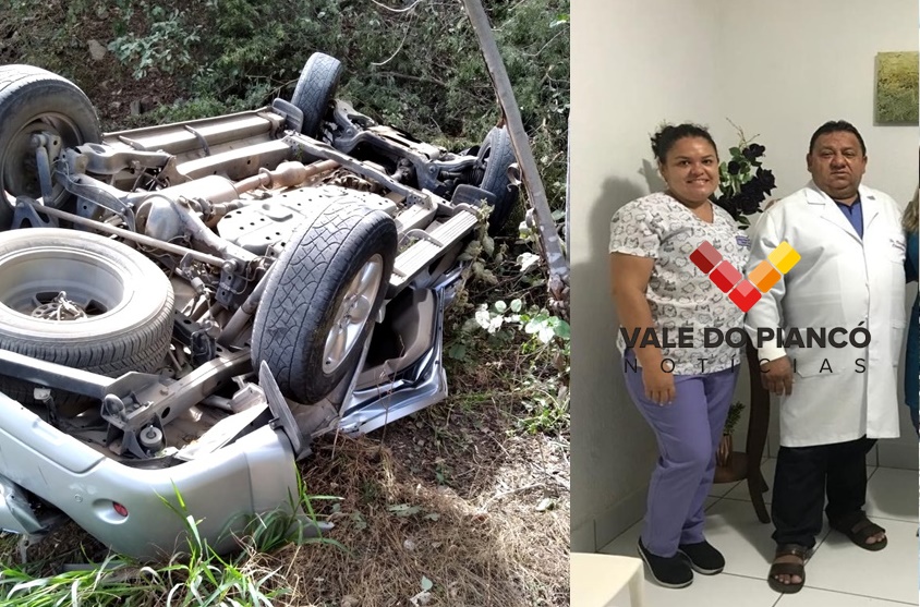 Acidente, envolvendo SW4, deixa odontólogo e assistente mortos, na CE 384, entre Conceição-PB e Mauriti-CE
