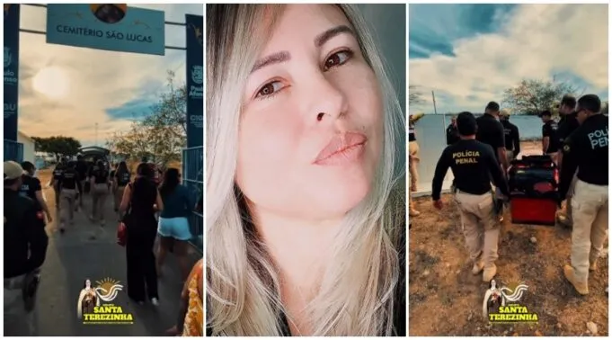 Video: Sob forte comoção, policial penal Edivânia Vieira, morta em Patos, é sepultada na Bahia.