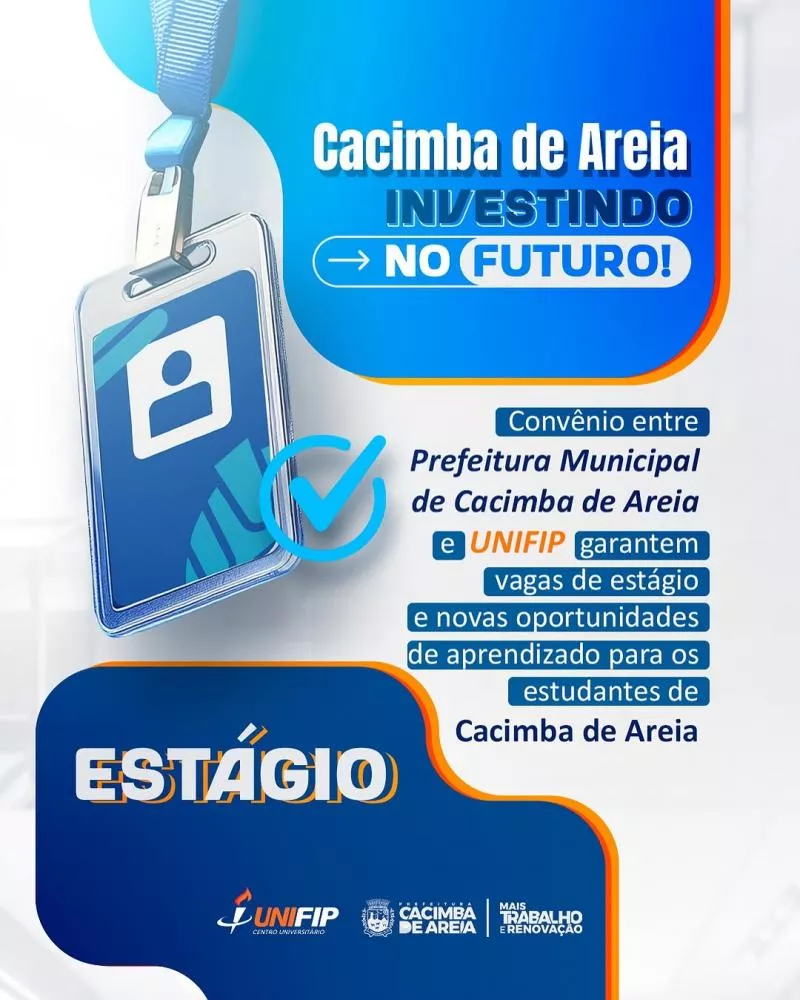 Prefeitura de Cacimba de Areia firma convênio com o UNIFIP para oferta de estágios no próprio município