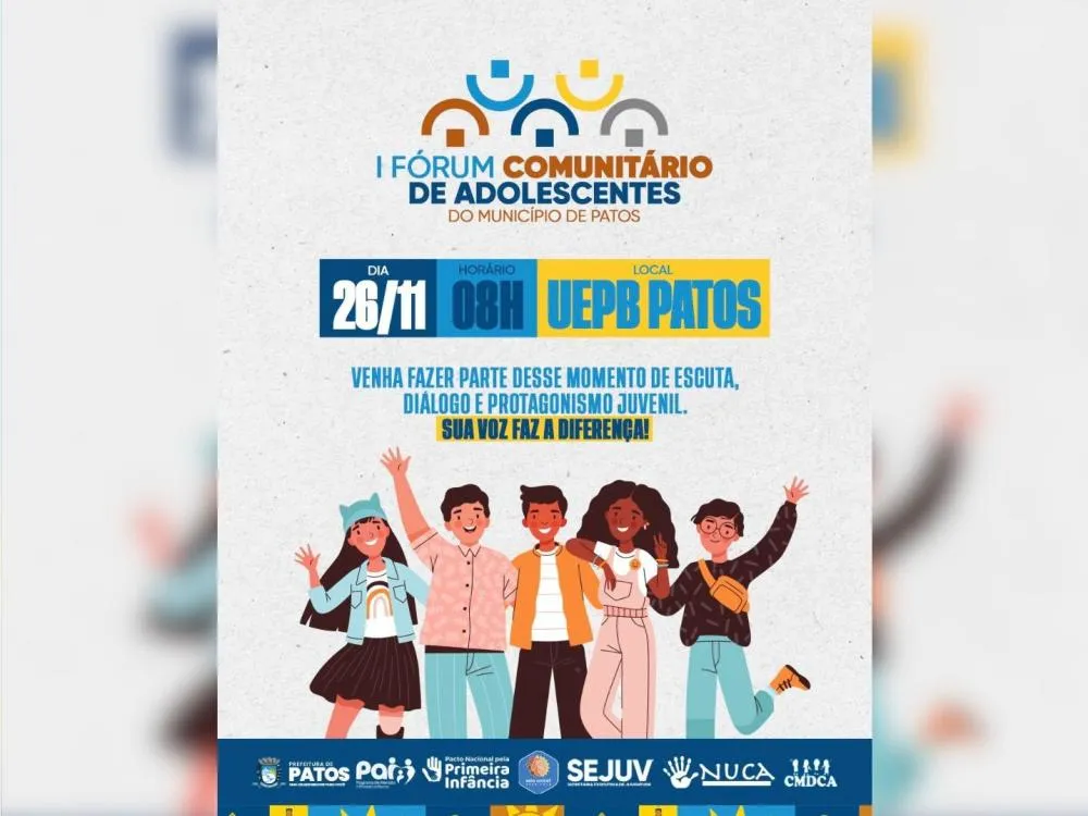 Patos realiza I Fórum Comunitário de Adolescentes com foco em escuta, participação e protagonismo juvenil