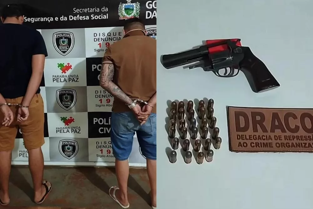 Homem é preso pela DRACO com arma e munições de uso restrito após perseguição policial em Patos