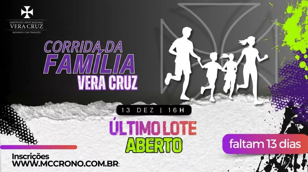 Instituto Educacional Veracruz realiza 5ª Corrida da Família no dia 13 de dezembro em Patos