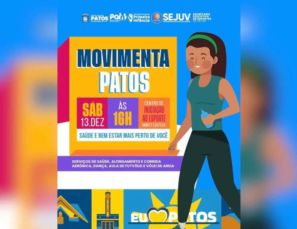 Prefeitura realiza primeira edição do “Movimenta Patos” neste sábado no Monte Castelo