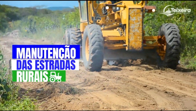 VÍDEO: EM TEIXEIRA: GESTÃO AVANÇA NA MANUTENÇÃO E BENEFICIAMENTO DAS ESTRADAS RURAIS