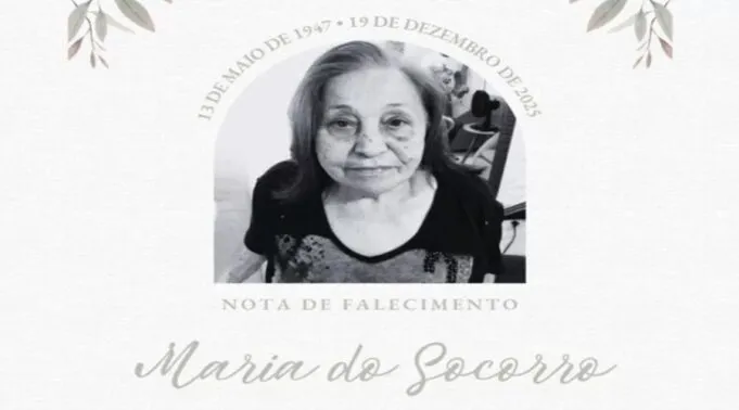 Família informa o falecimento de Maria do Socorro Ferreira da Costa
