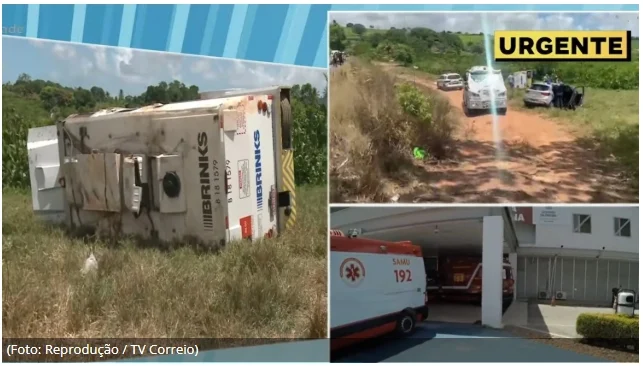 Carro-forte capota e quatro seguranças ficam feridos no Litoral Sul da Paraíba; veículo transportava 30 malotes de dinheiro