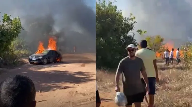 Homem solta fogos de artifício e causa incêndio destruindo mais de 10 carros estacionados em Mamanguape