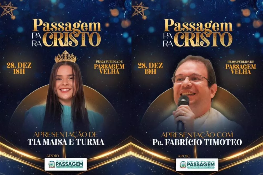 Passagem realiza o evento “Passagem para Cristo” com noite de louvor e adoração na praça pública no próximo sábado (28)