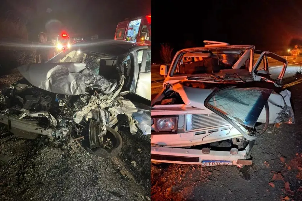 Homem morre e três pessoas ficam feridas em colisão envolvendo dois carros em Condado