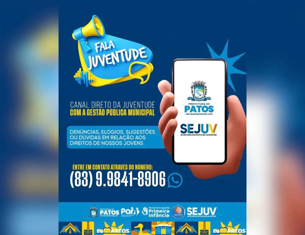 Prefeitura de Patos lança programa “Fala Juventude” e amplia diálogo com jovens por meio da tecnologia
