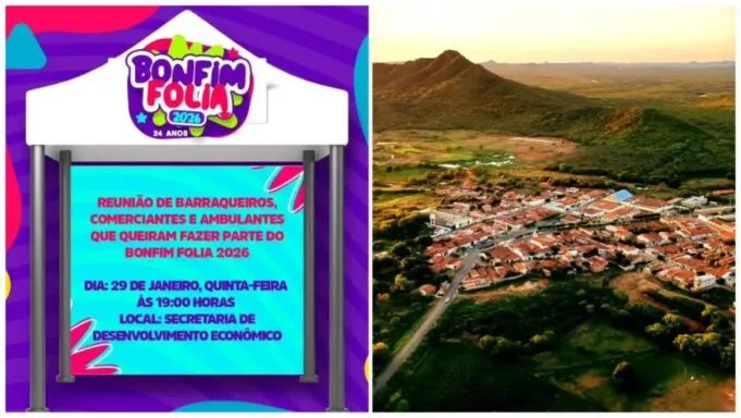 São José do Bonfim inicia organização do Bonfim Folia 2026 com reunião para comerciantes nesta próxima quinta-feira