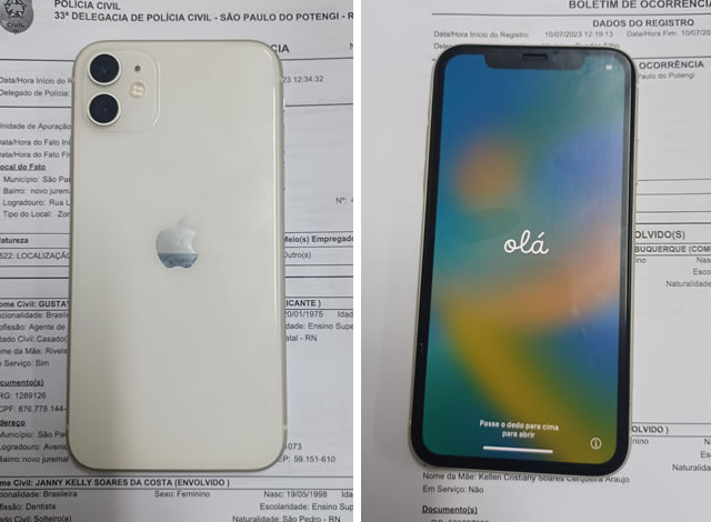 Celular furtado no São João de Sousa é recuperado pela Polícia Civil no Rio Grande do Norte