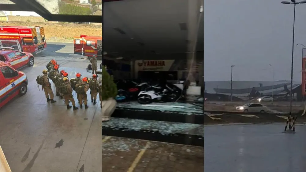 Comandante do 4º Batalhão de Bombeiros detalha atendimentos após vendaval que derrubou postes, teto e fachada de lojas e confirma ausência de vítimas em Patos