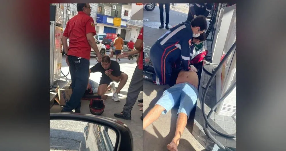 Homem passa mal em posto de combustível no Centro de Patos, Samu reanima, mas morre no hospital