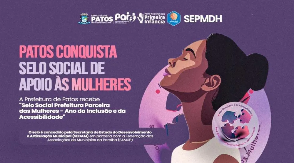 Município de Patos recebe “Selo Social Prefeitura Parceira das Mulheres”