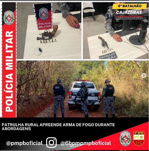 PATRULHA RURAL FAZ APREENSÃO DE ARMA DE FOGO NA PB