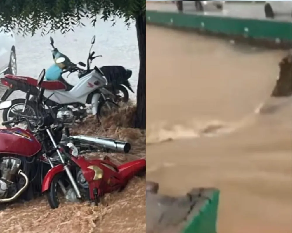 Chuva intensa causa transtornos em Maturéia e morador abre parede de açude para evitar agravamento