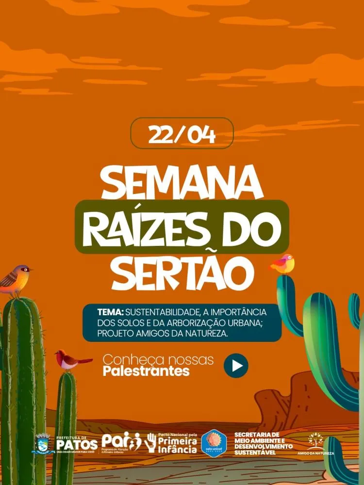 Semana Raízes do Sertão mobiliza Patos com ações ambientais a partir desta quarta (22)
