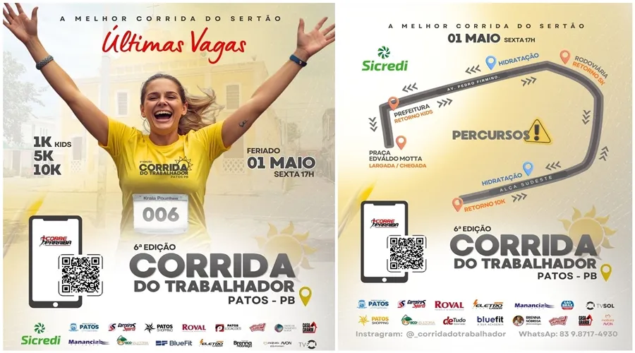 Corrida do Trabalhador acontece nesta sexta-feira com apoio da Prefeitura de Patos