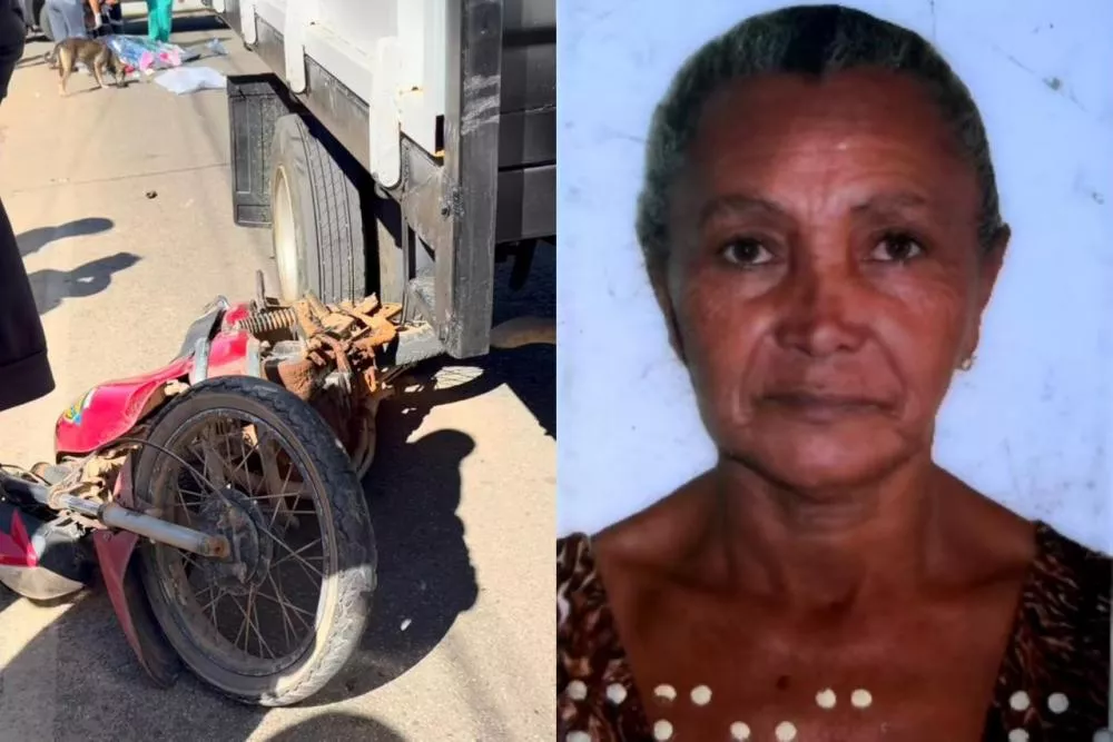 Idosa morre em grave acidente entre motocicleta e caminhão em Imaculada