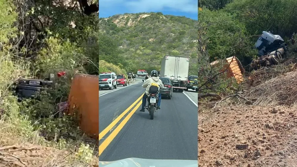 Motorista de carreta morre em grave acidente na Serra de Santa Luzia 