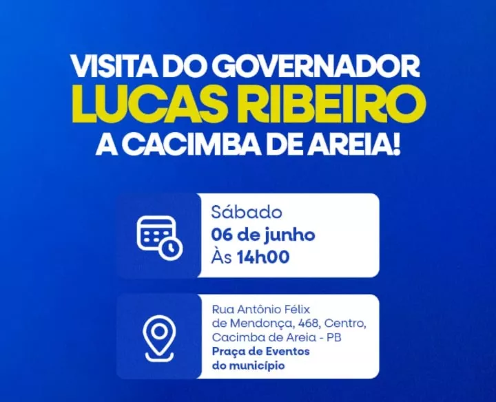 Cacimba de Areia recebe visita de Lucas Ribeiro com foco em obras de infraestrutura e desenvolvimento