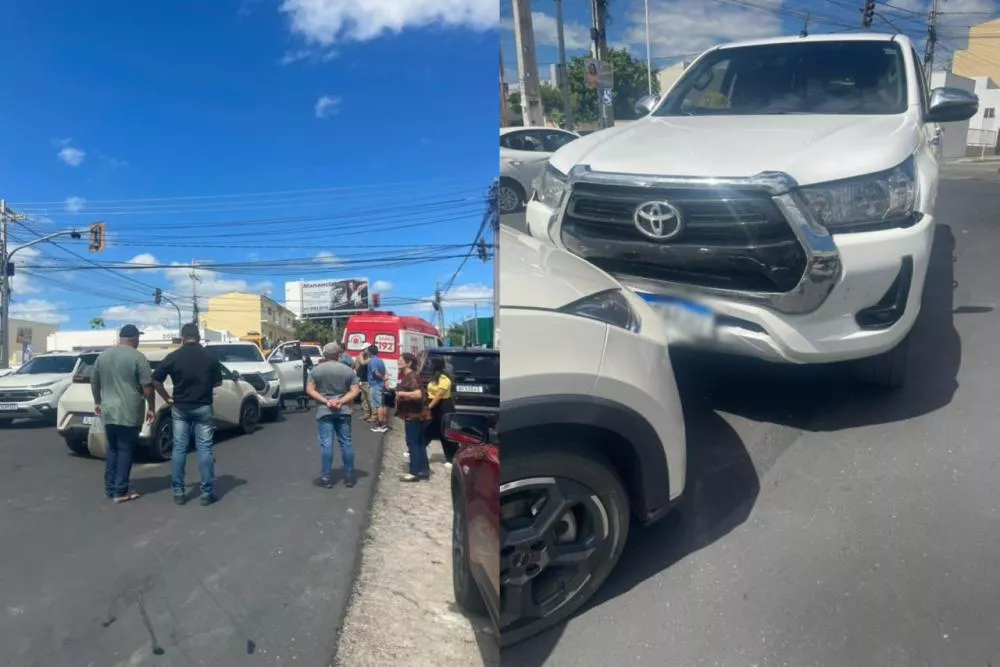Motorista passa mal, perde controle de caminhonete e provoca acidente no Centro de Patos
