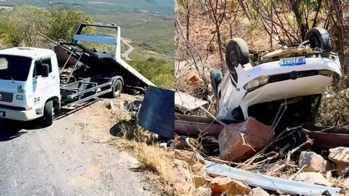 Veículo é encontrado abandonado em ribanceira na Serra do Teixeira