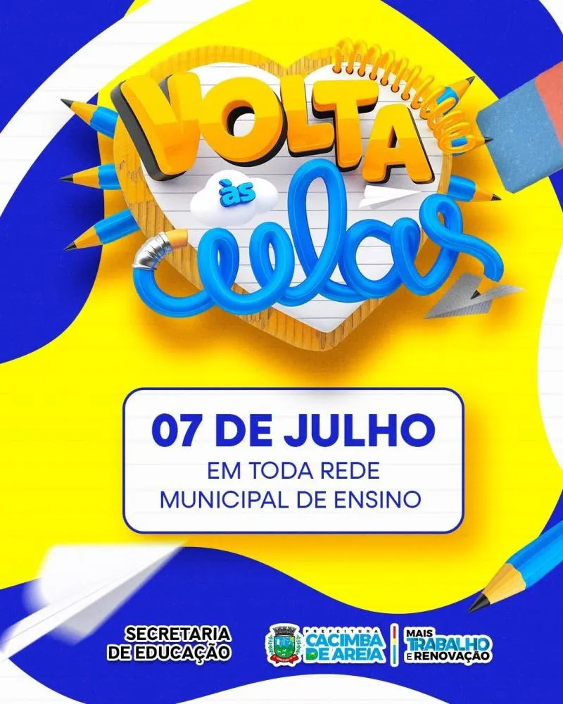 Secretaria de Educação de Cacimba de Areia anuncia retorno das atividades escolares no dia 07de julho